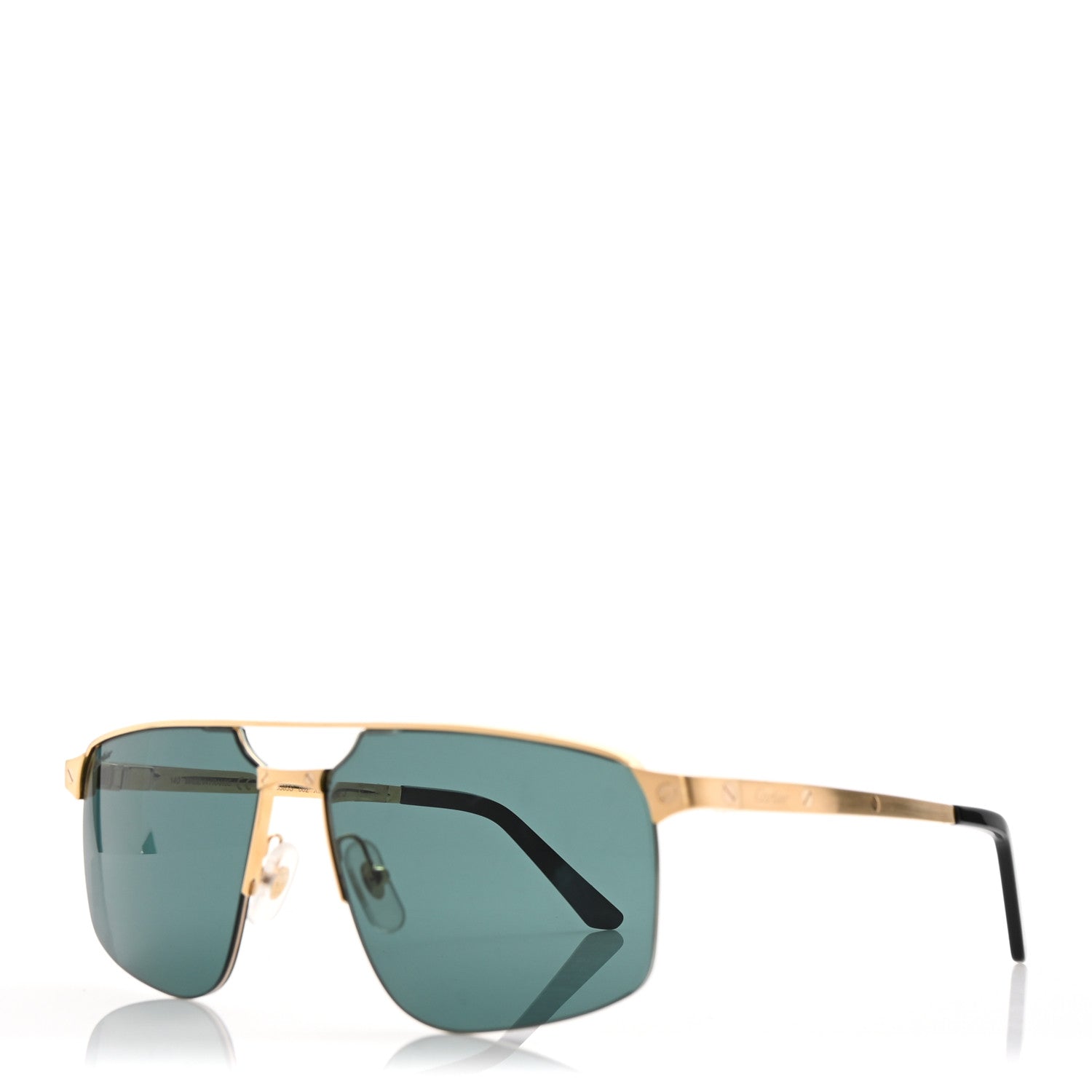 Cartier Metal Santos de Cartier Pilot Sunglasses CT0385S Gold 1 of 8