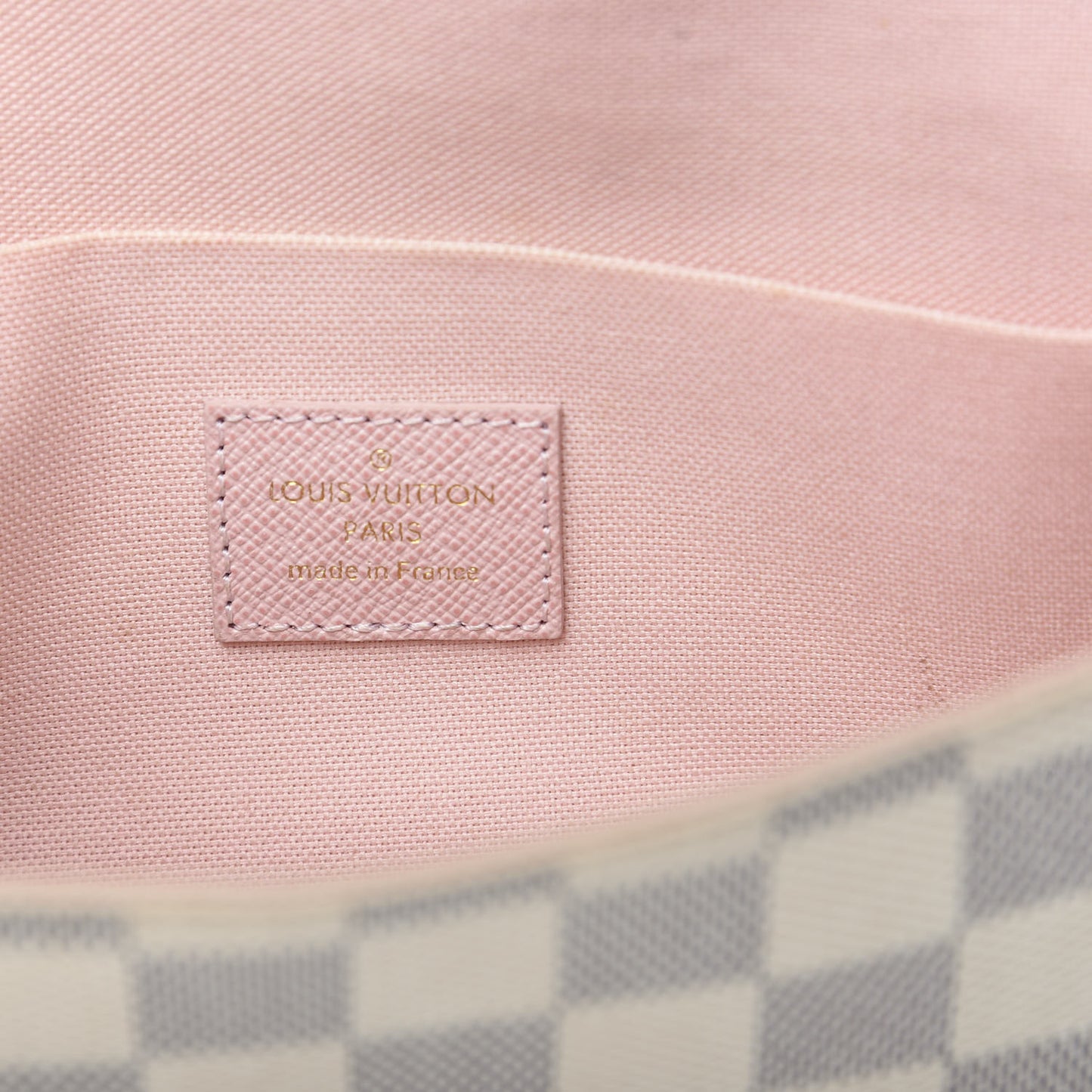 Damier Azur Pochette Felicie Chain Wallet Rose Ballerine