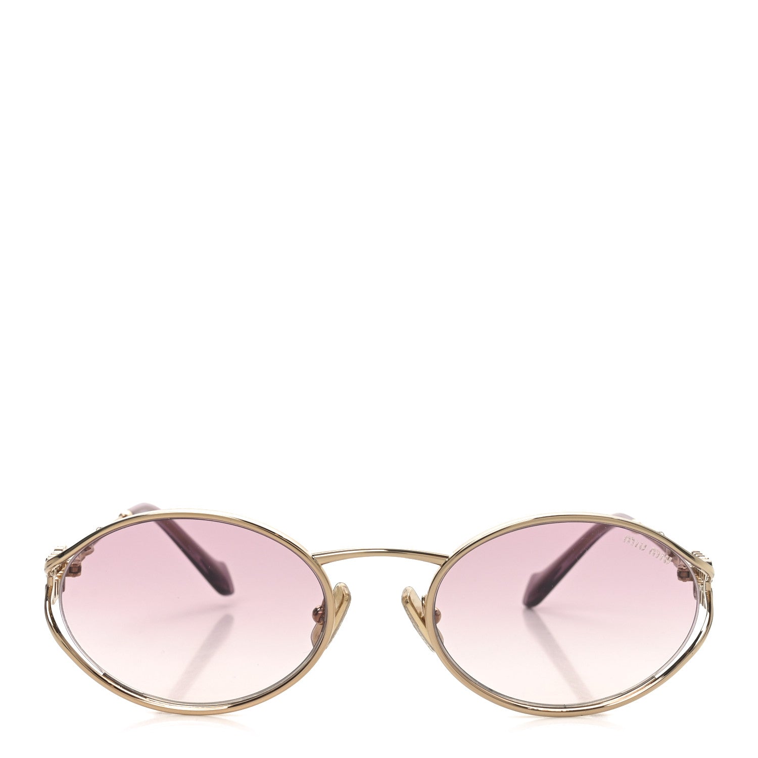 Miu Miu Metal Oval Sunglasses SMU52Y Gold 2 of 7