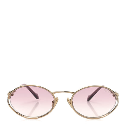 Miu Miu Metal Oval Sunglasses SMU52Y Gold 2 of 7