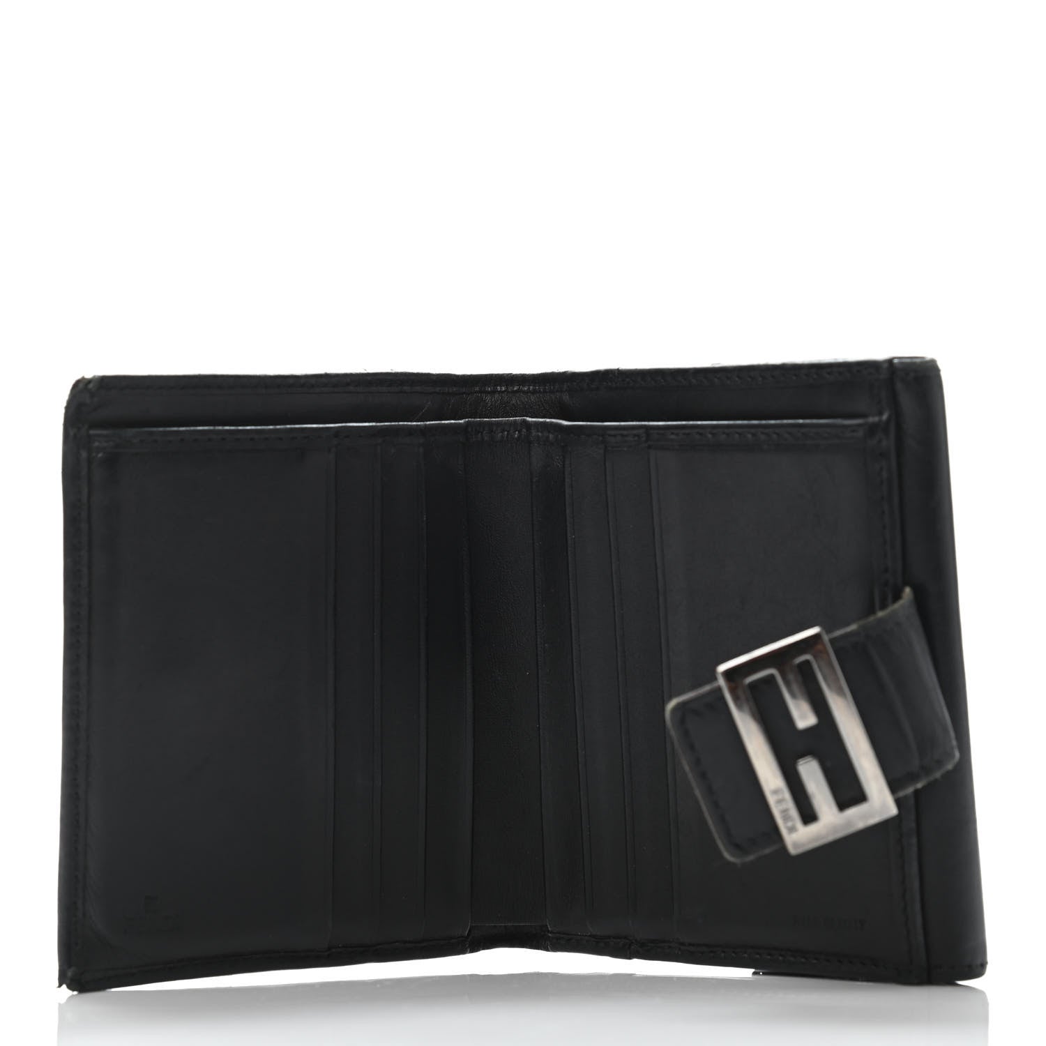 Fendi Zucchino Compact Wallet Black 4 of 4