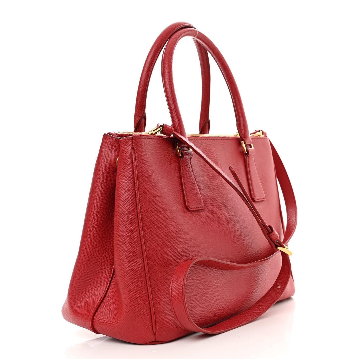 Saffiano Small Galleria Double Zip Tote Fuoco