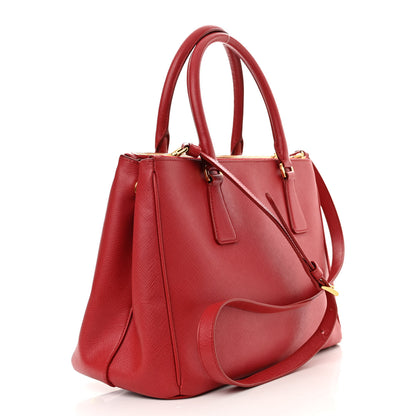 Prada Saffiano Small Galleria Double Zip Tote Fuoco 3 of 14