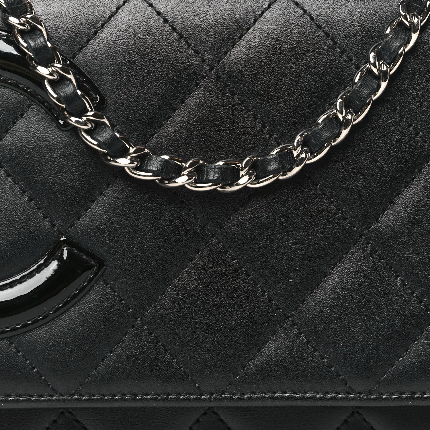 Chanel Calfskin Quilted Cambon Wallet on Chain WOC Black 9 of 12