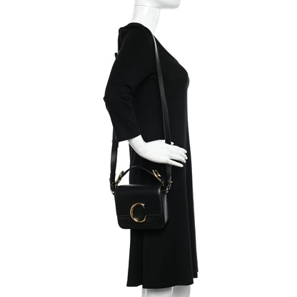 Chloe Shiny Calfskin Suede Mini C Double Carry Black 2 of 10