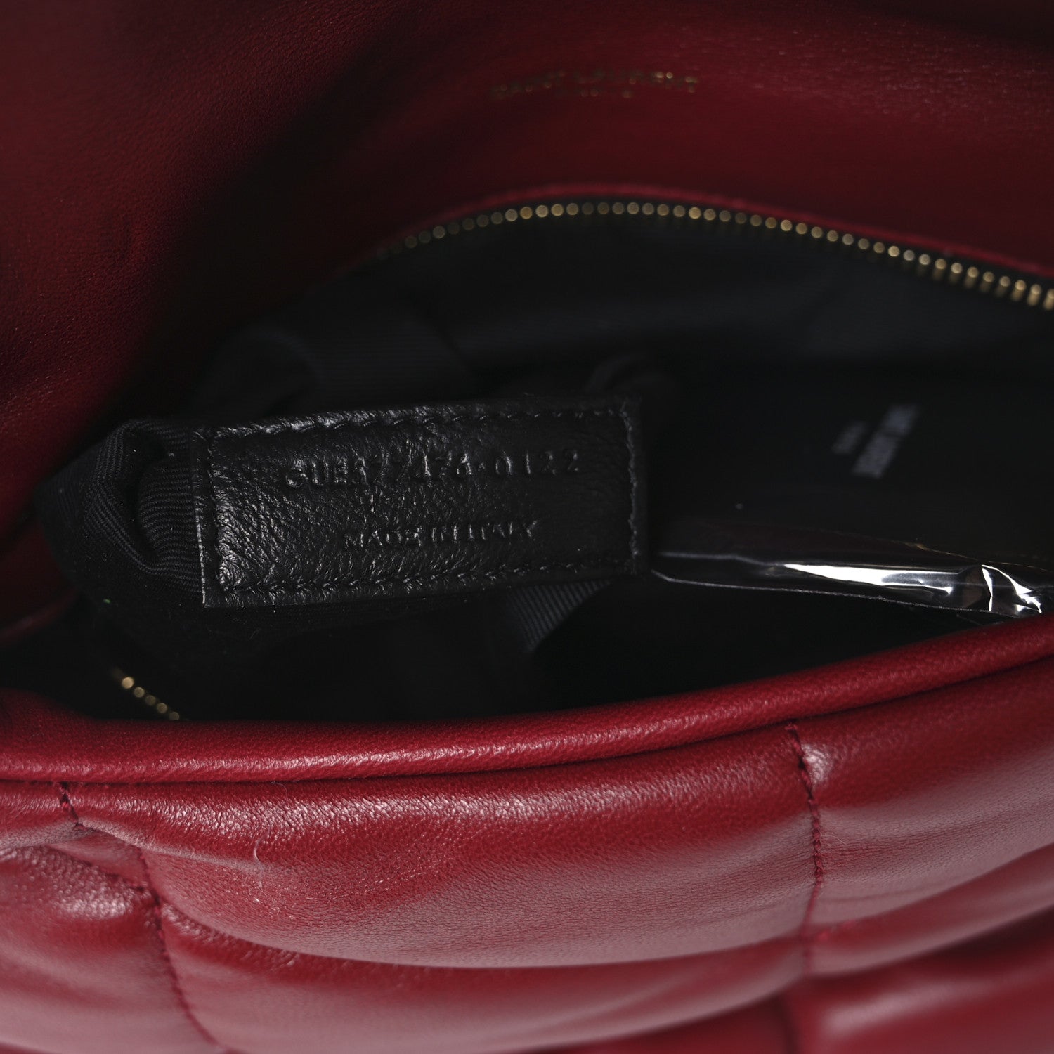 Saint Laurent Lambskin Quilted Small Loulou Puffer Monogram Chain Satchel Red 7 of 10