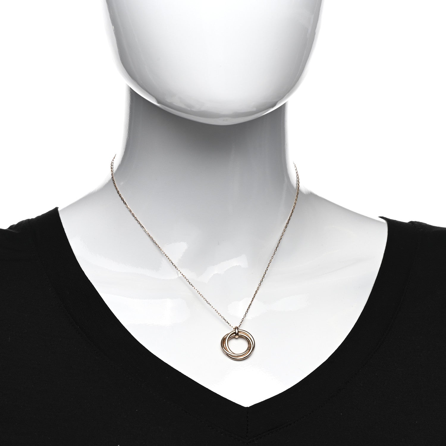Cartier 18K Pink Gold Diamond Trinity Pendant Necklace 2 of 6