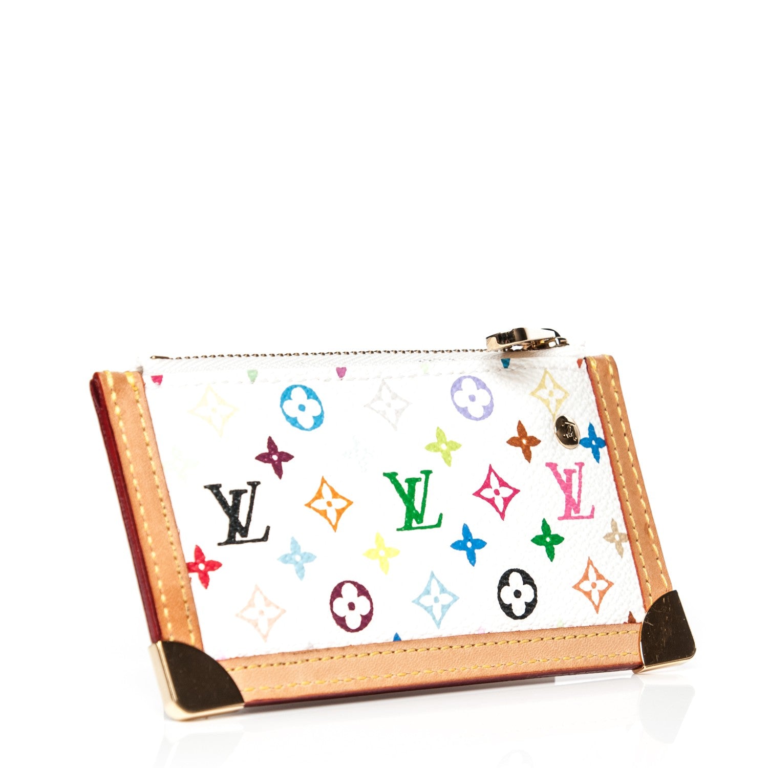 Louis Vuitton Monogram Multicolor Key Pouch White 3 of 6