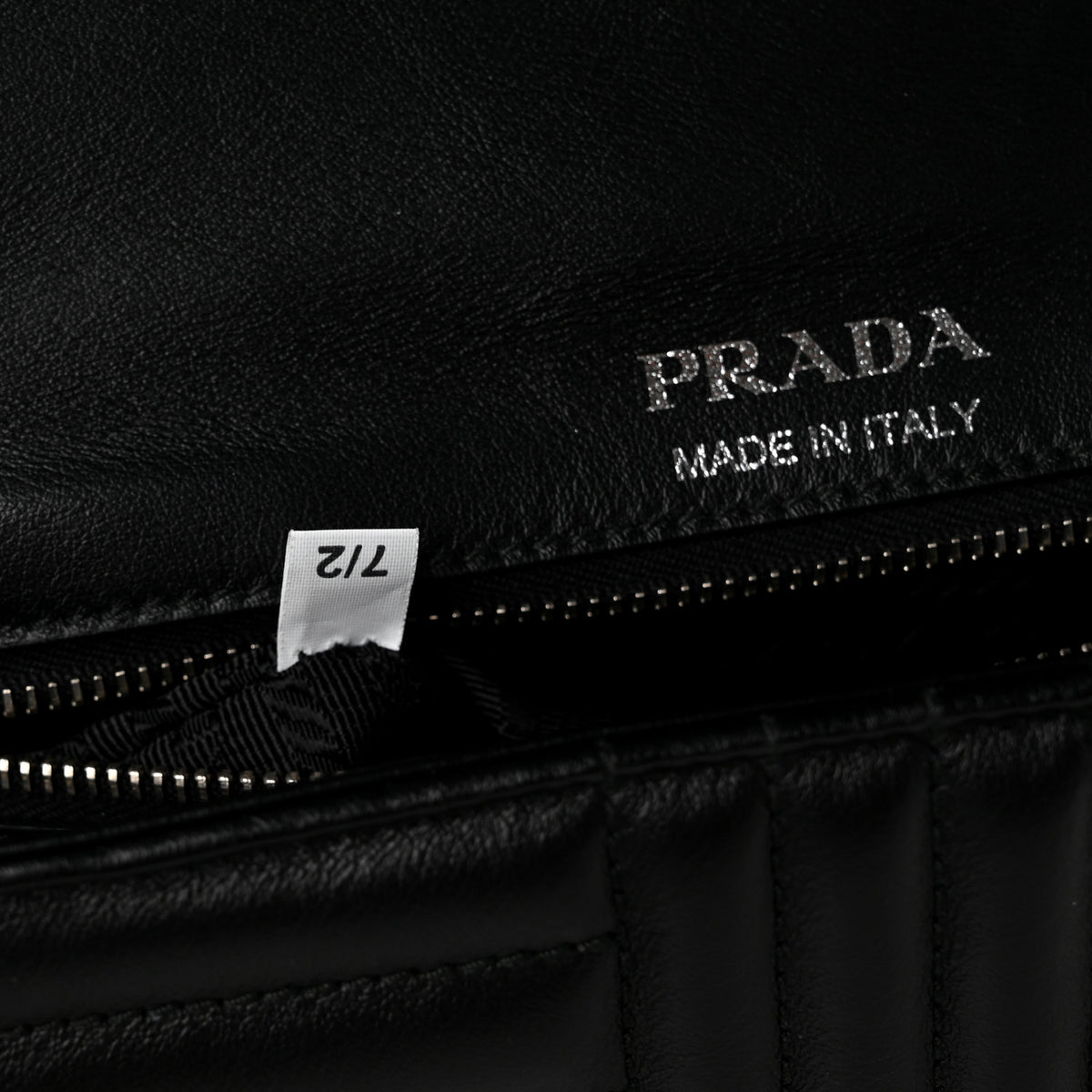 Prada Soft Calfskin Impunture Diagramme Medium Chain Flap Shoulder Bag Black 7 of 10