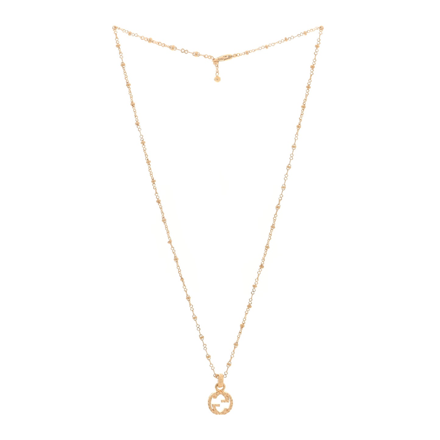 18K Yellow Gold Running GG Pendant Necklace