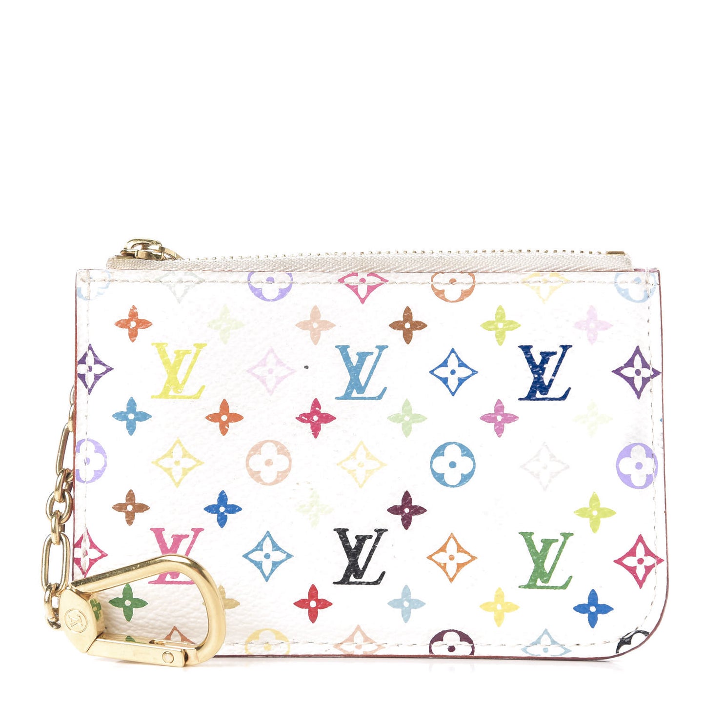 Monogram Multicolor Key Pouch White Litchi