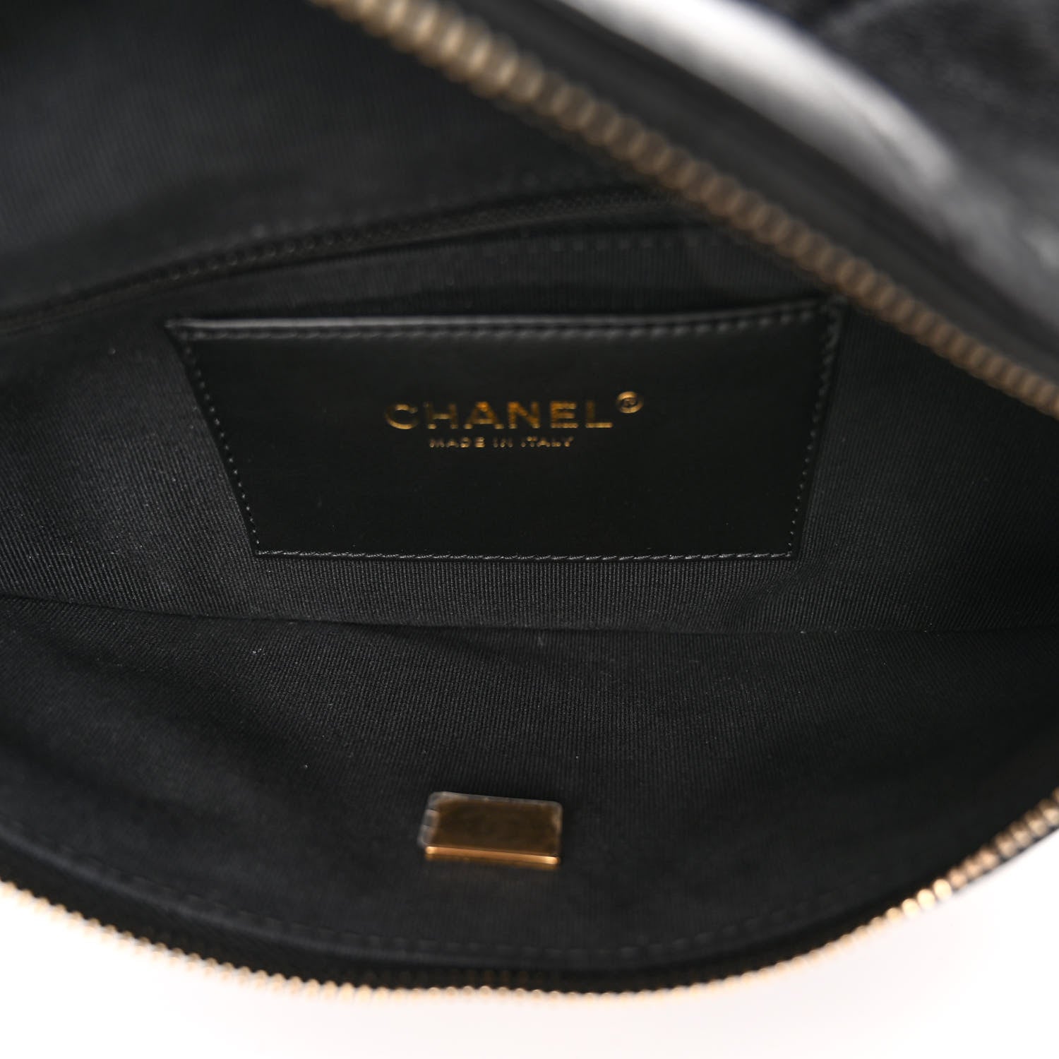 Chanel Lambskin Enamel Quilted Waist Bag Black 5 of 10