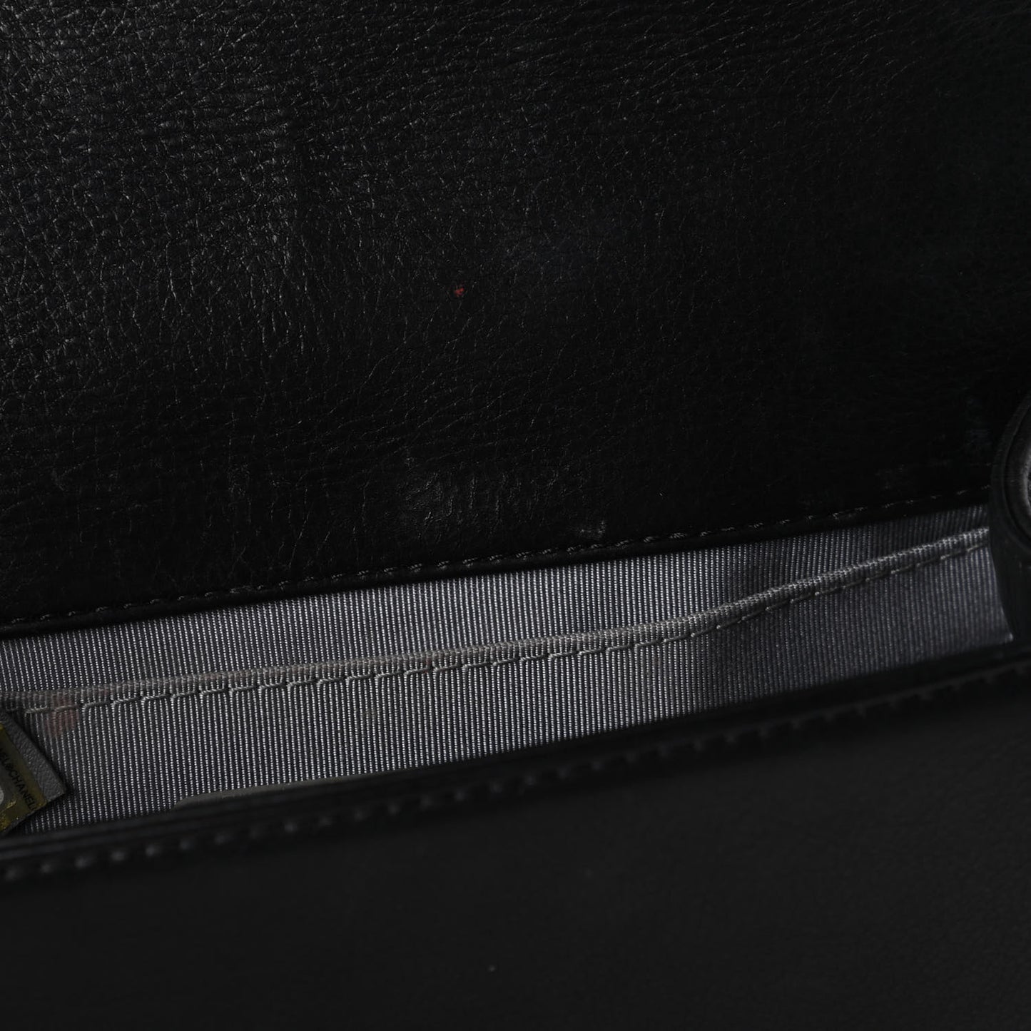 Calfskin Quilted Small Boy Flap Black