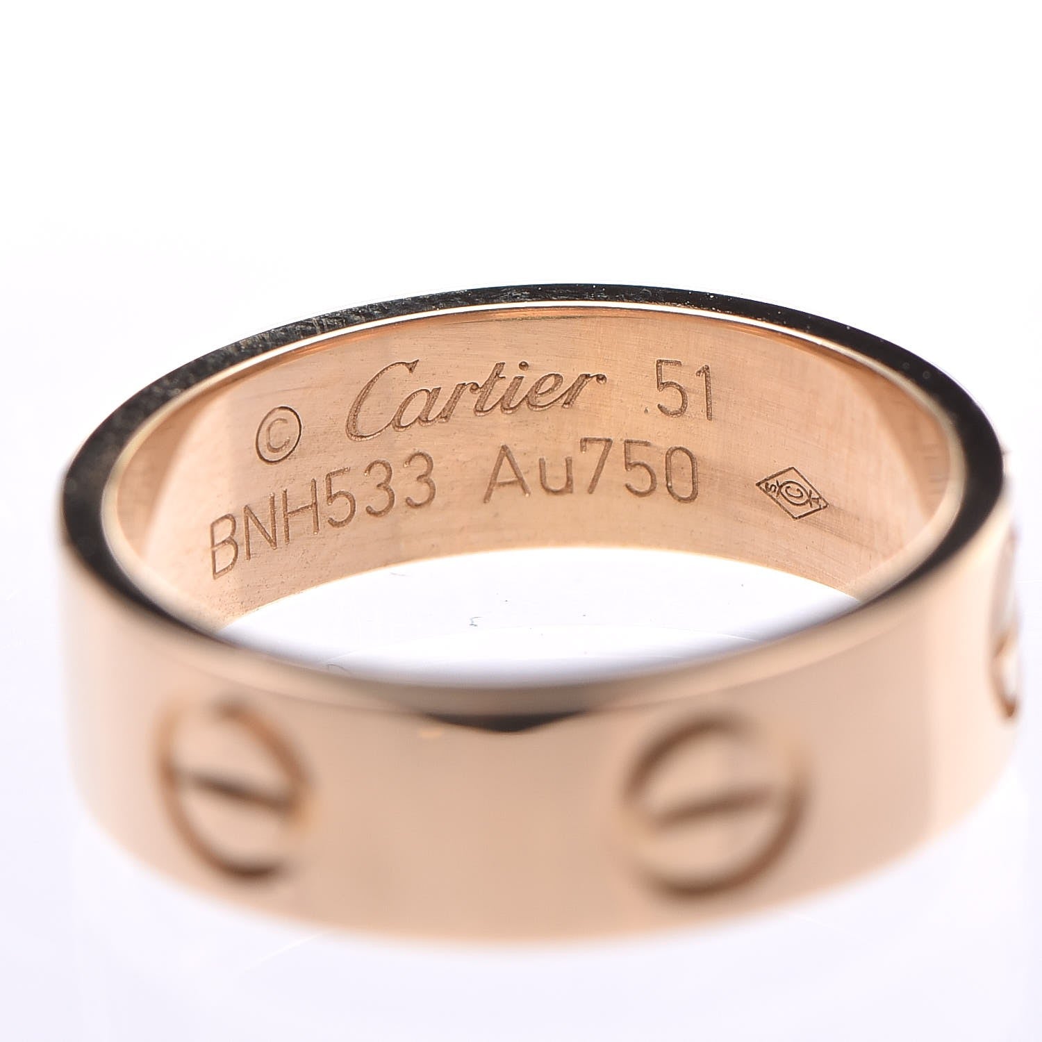 Cartier 18K Gold 5.5mm LOVE Ring 51 5.75 4 of 5