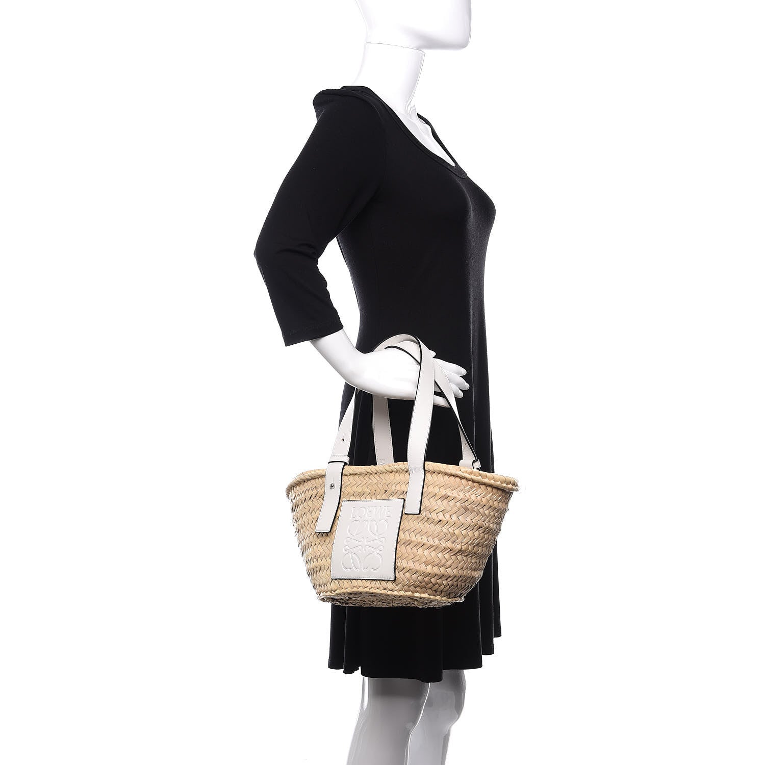 Loewe Raffia Small Basket Tote Bag Natural White 2 of 9
