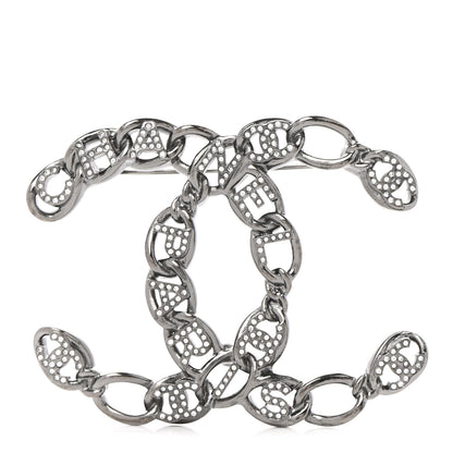 Chanel Ruthenium Crystal Paris Chain CC Chain Logo Brooch 1 of 5