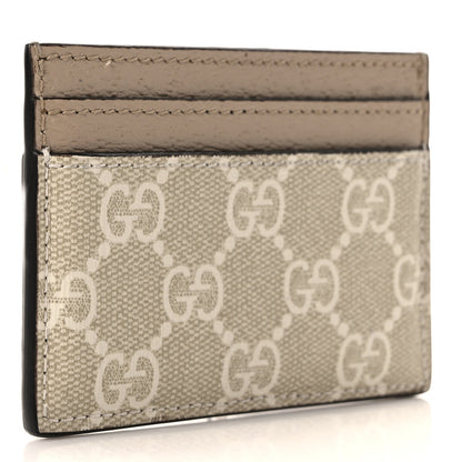 Gucci GG Supreme Monogram Textured Calfskin Web Ophidia Card Holder Beige Ebony Mystic White 3 of 7