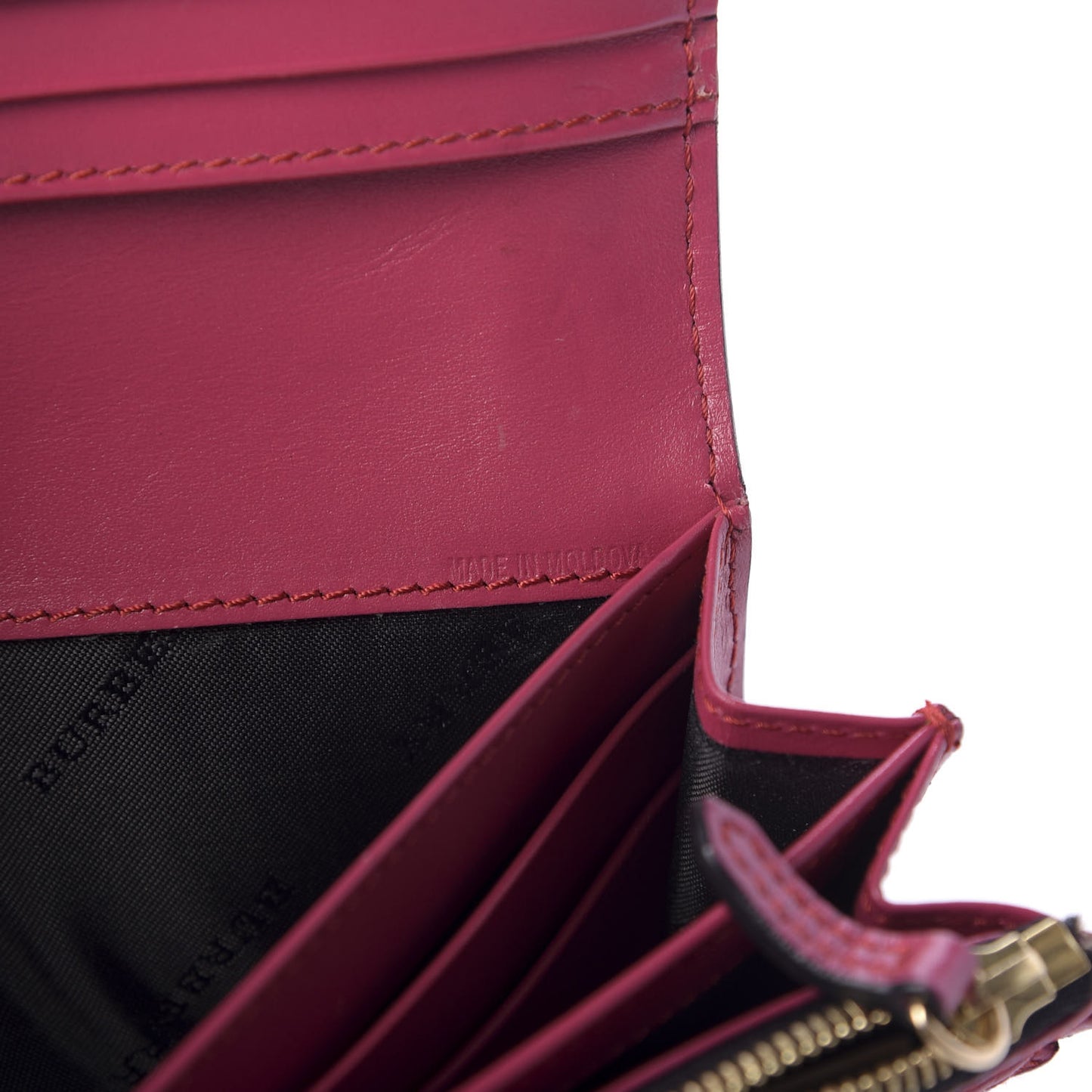 Signature Grain Calfskin Check Embossed Porter Continental Wallet Dark Plum