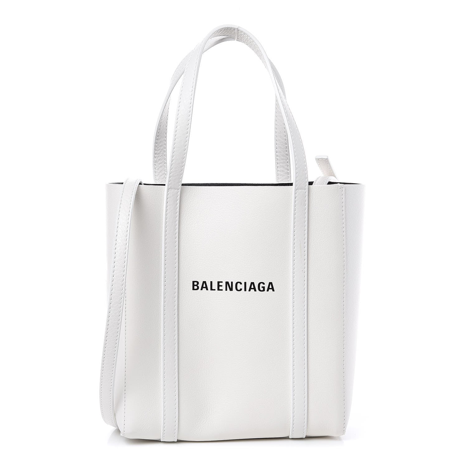 Balenciaga Smooth Calfskin Double Sided XXS Everyday Tote White Light Black 1 of 8
