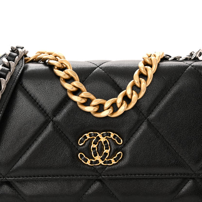 Chanel Goatskin Quilted Chanel 19 Wallet On Chain WOC Black 8 of 11