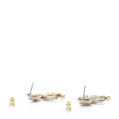 Chanel Crystal CC Drop Logo Earrings Gold 3 of 5