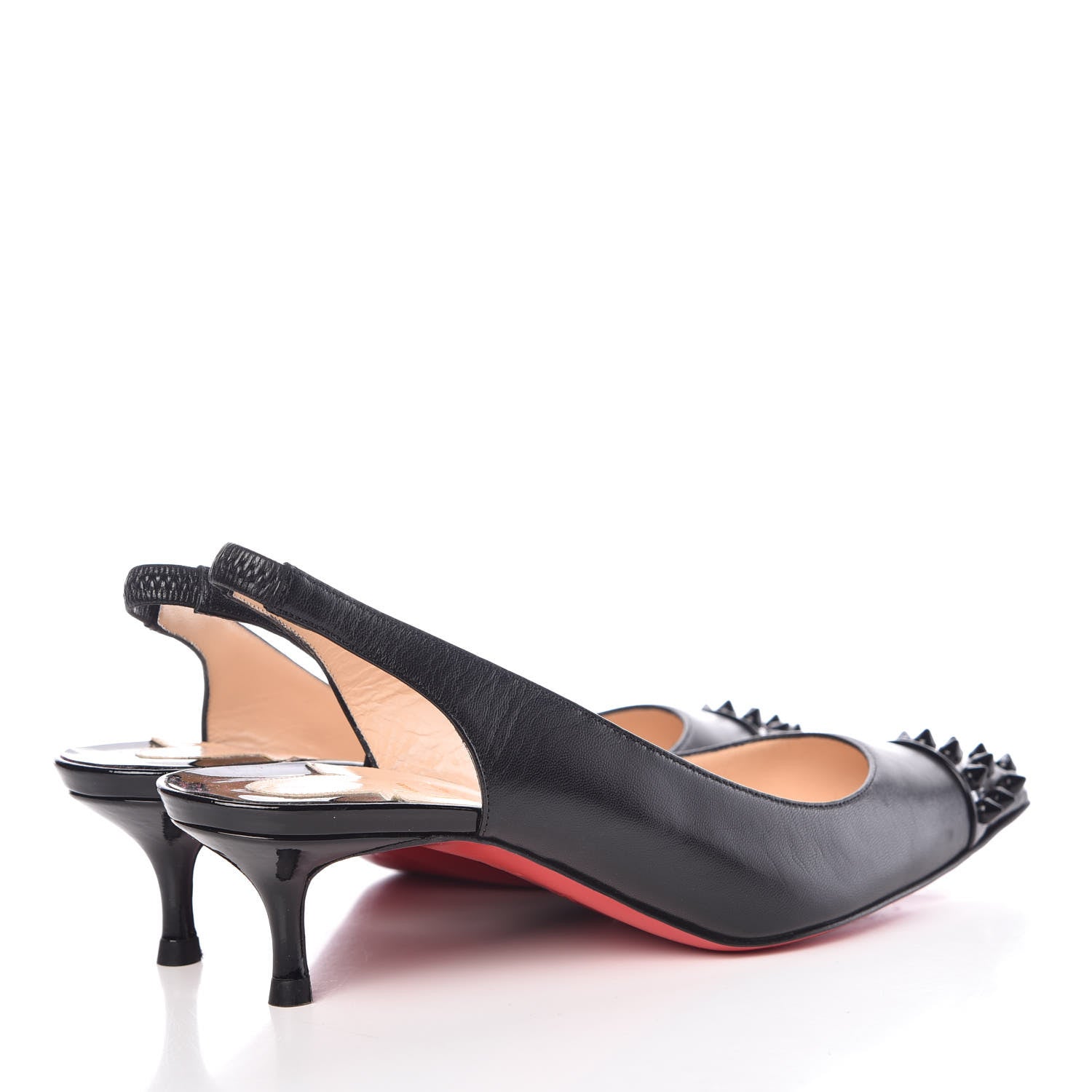 Christian Louboutin Kid Patent Geo Sling 45 Pumps 36.5 Black 4 of 11