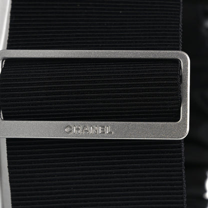 Chanel Crystal Acetate Technical Satin Shield Sunglasses Black 5 of 6