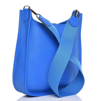 Hermes Taurillon Clemence Evelyne PM Bleu Hydra 3 of 7