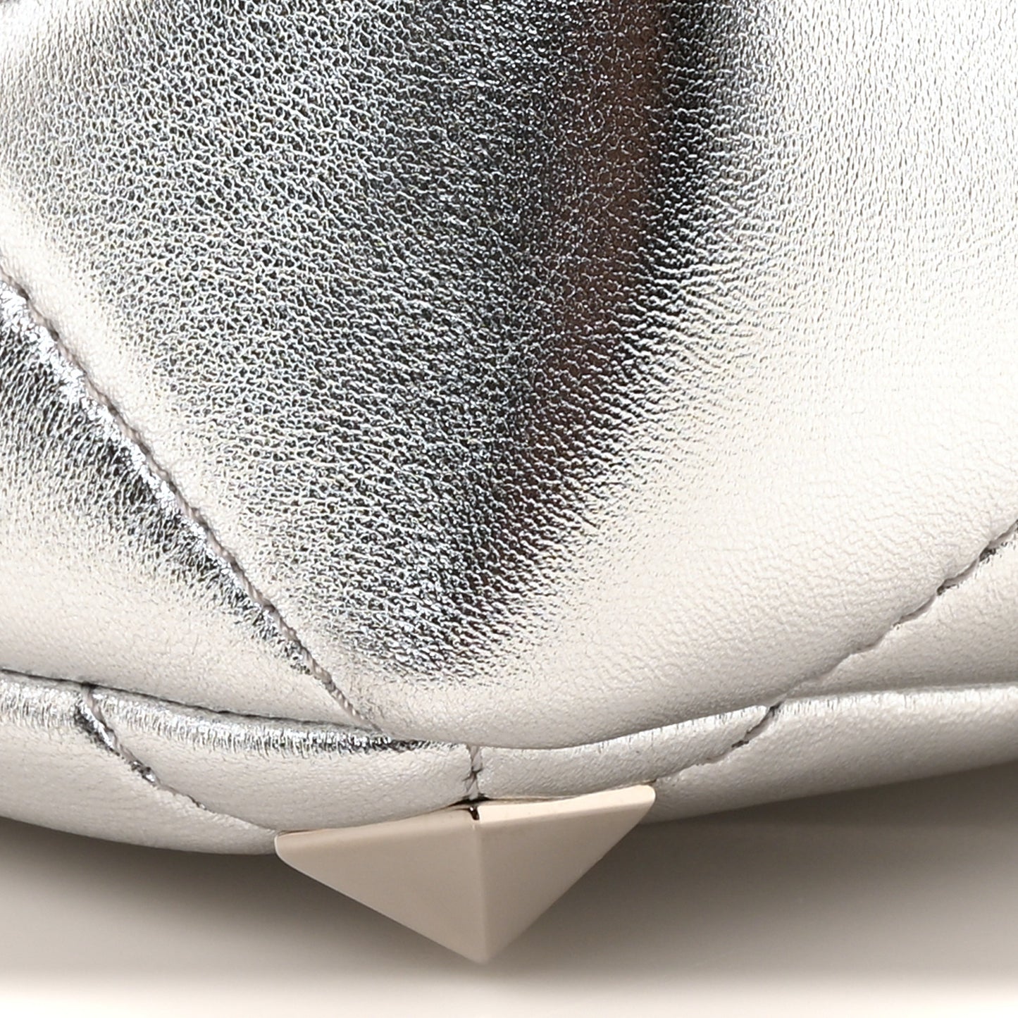 Nappa Medium Roman Stud Shoulder Bag Silver