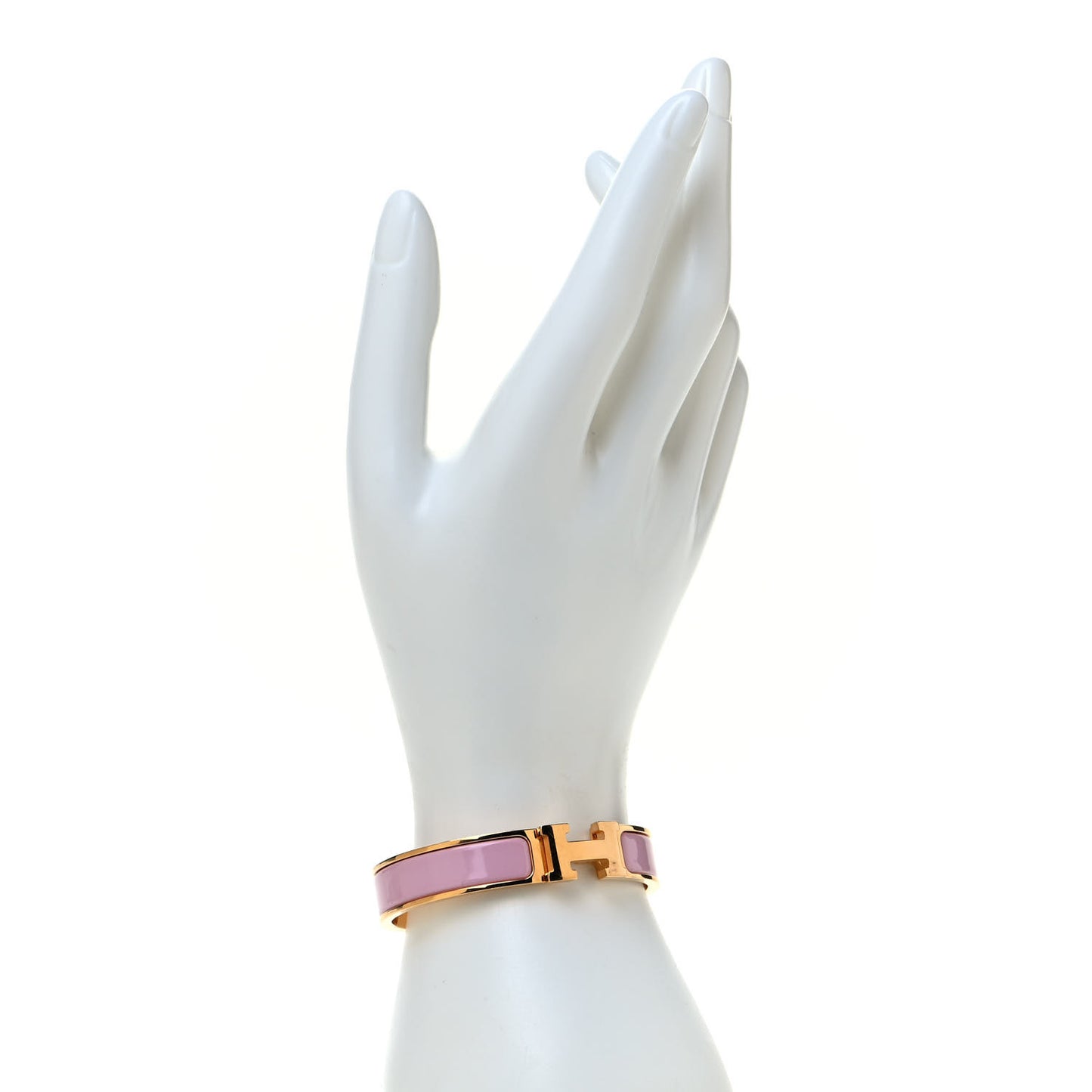Enamel Narrow Clic Clac H Bracelet PM Rose Nacarat