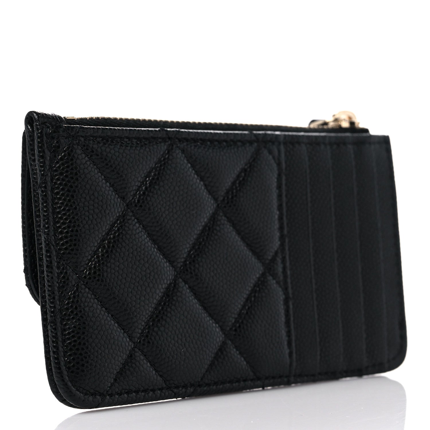 Chanel Caviar Quilted Flap Zip Card Holder Black 3 of 8