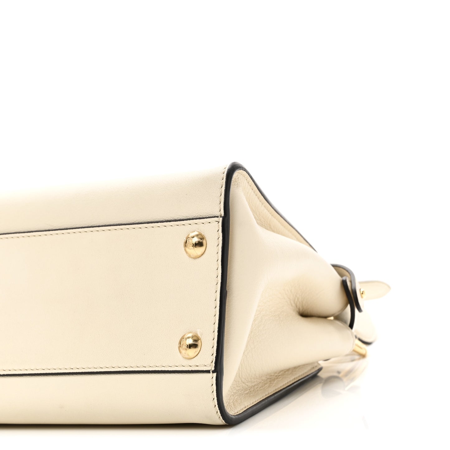 Vitello Seta Suede FF Mini Peekaboo Iconic Satchel  Uovo Sigaro Marrone