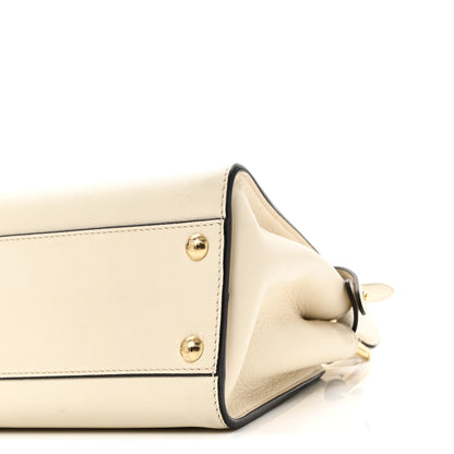 Fendi Vitello Seta Suede FF Mini Peekaboo Iconic Satchel  Uovo Sigaro Marrone 10 of 10