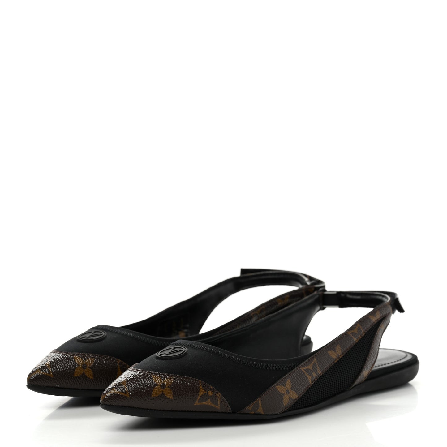 Patent Monogram Lambskin Archlight Flat Slingback Ballerina Flats 38.5 Black