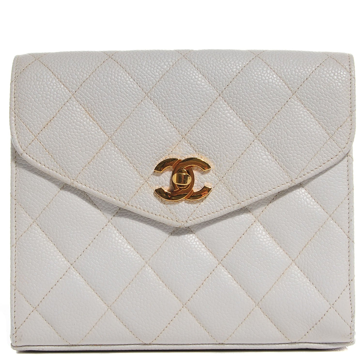 Chanel Caviar Quilted Crossbody Bag White 1 of 9