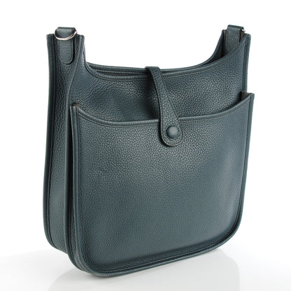 Hermes Taurillon Clemence Evelyne III PM Bleu Orage 3 of 8