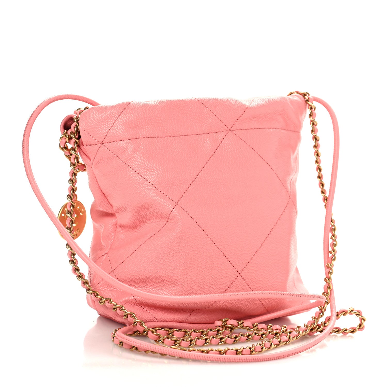 Chanel Shiny Caviar Quilted Mini Chanel 22 Coral 3 of 10