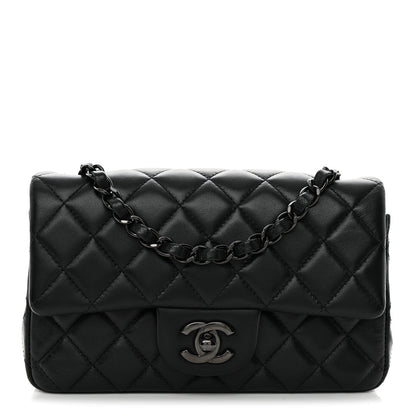 Chanel Lambskin Quilted Mini Rectangular Flap So Black 1 of 14