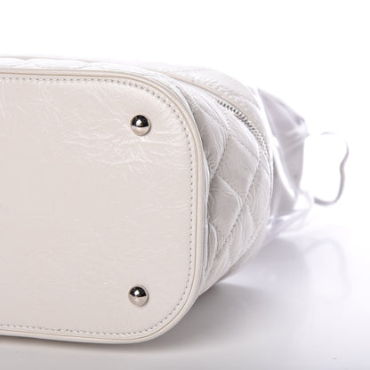 Chanel Crumpled Calfskin PVC Quilted Backpack White 10 of 18