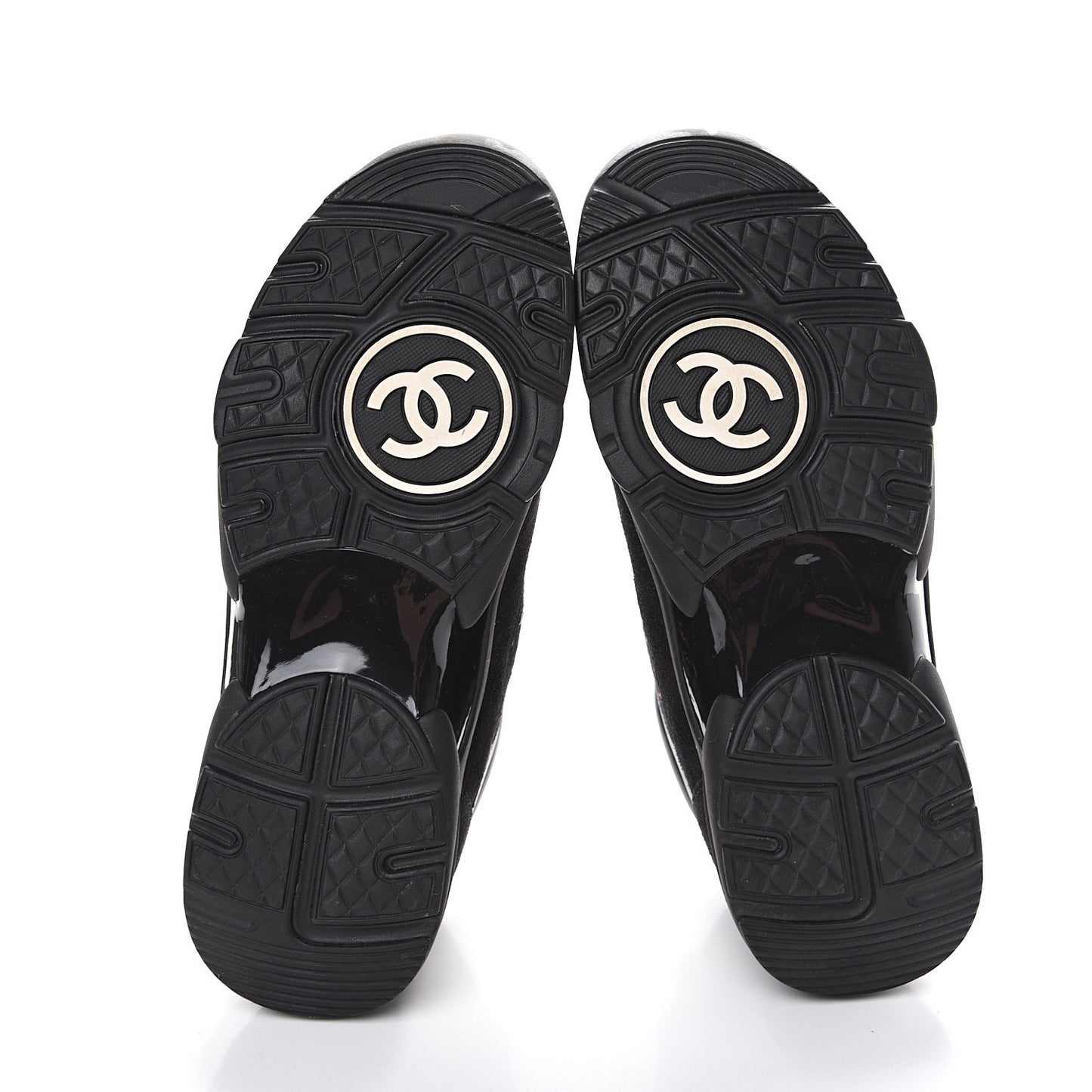 Velour Tweed CC Sneakers 38.5 Black Gold