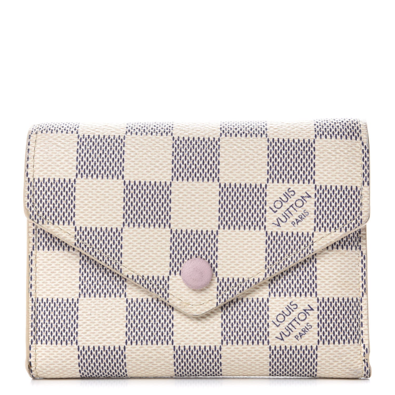 Louis Vuitton Damier Azur Victorine Wallet Rose Ballerine 1 of 9