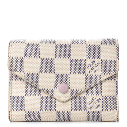 Louis Vuitton Damier Azur Victorine Wallet Rose Ballerine 1 of 9