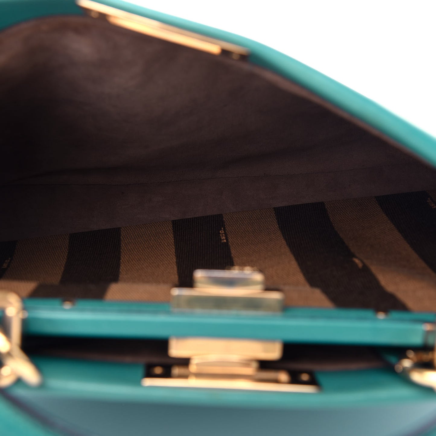 Vitello Morgan Fabric Jacquard Pequin Medium Peekaboo Iconic Satchel Lago Tobacco Black