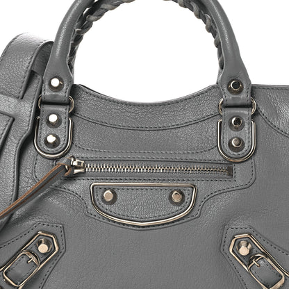 Balenciaga Chevre Silver Metallic Edge Hardware Mini City Bleu Acier 8 of 14