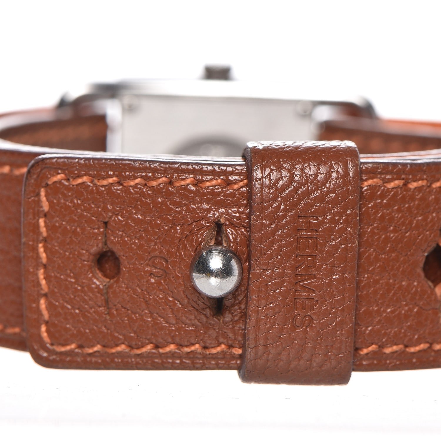 Hermes Stainless Steel Chevre Mysore 25mm Belt Quartz Watch Noisette 6 of 7