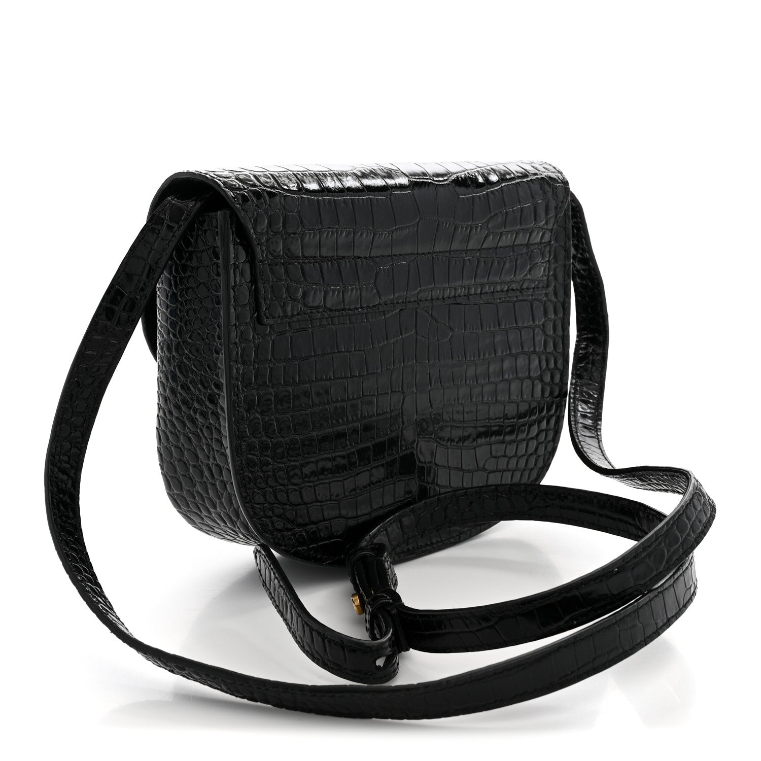 Saint Laurent Crocodile Embossed Calfskin Small Kaia Satchel Black 3 of 11