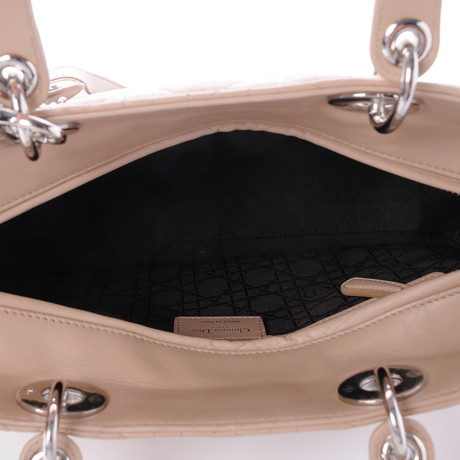 Christian Dior Lambskin Cannage Large Lady Dior Beige 6 of 9
