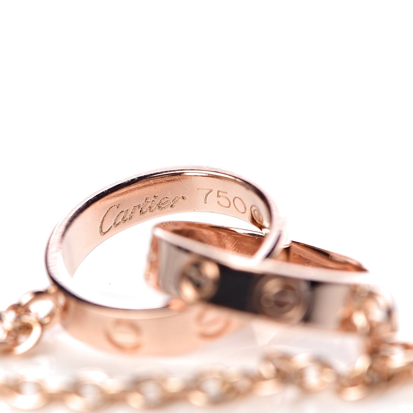 18K Pink Gold Interlocking LOVE Necklace