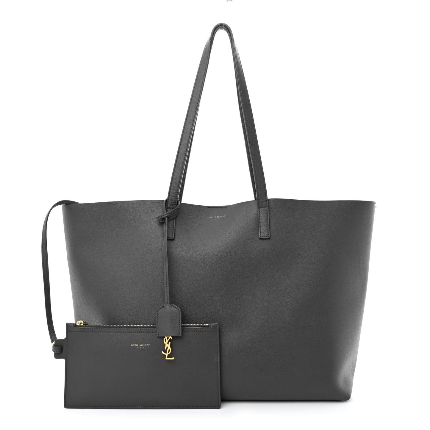 Calfskin Large Shopping Tote Asphalt