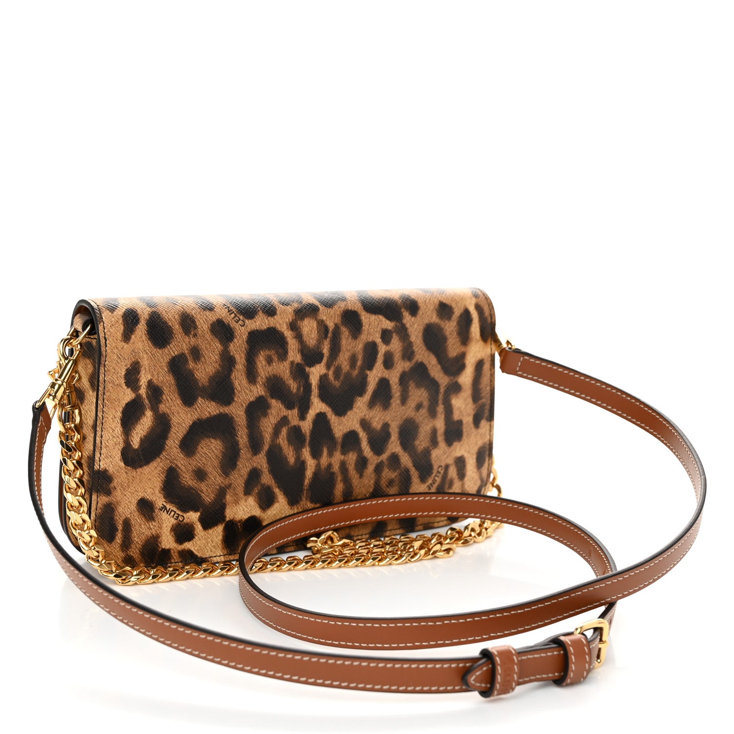Celine Canvas Leopard Multipochette Tan 3 of 10